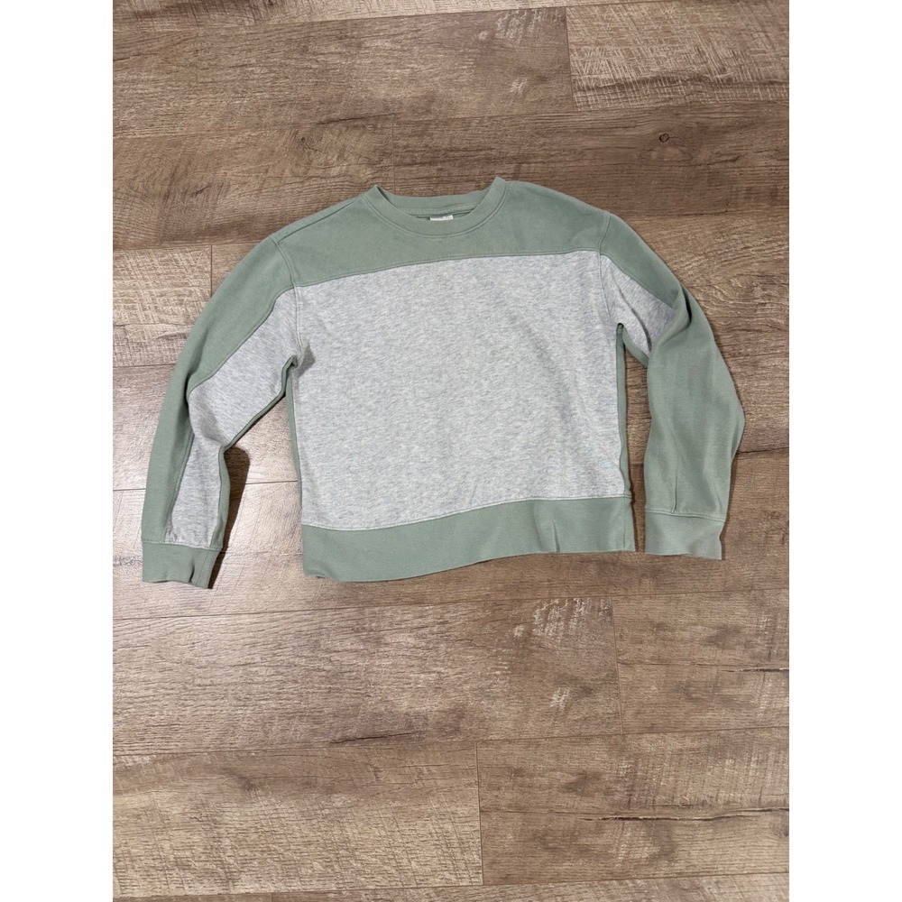 Athletic Works Kids Unisex Colorblock Sweatshirt Green Gray L 10-12
